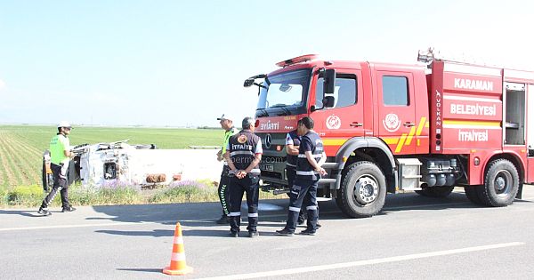 Karaman’da Devrilen LPG Yüklü Tankerin Sürücüsü Hayatını Kaybetti