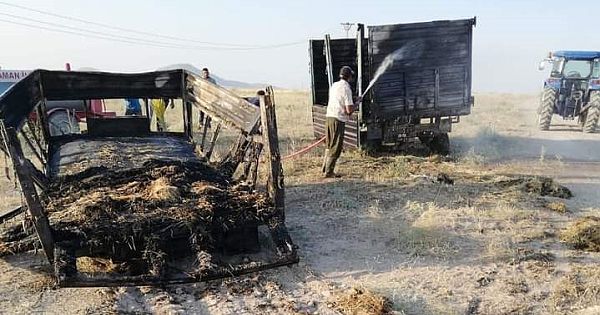 Sap Balyası Yüklü Römorklar Çıkan Yangında Kullanılamaz Hale Geldi