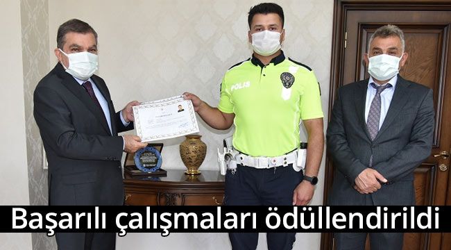 Vali Işık başarılı çalışmalarından dolayı ödüllendirdi