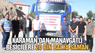 Karaman'dan Manavgatlı besicilere 20 bin balya saman
