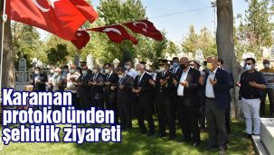 Karaman protokolünden şehitlik ziyareti 