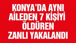 Konya'da aynı aileden 7 kişiyi öldüren zanlı yakalandı