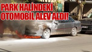 Park halindeki otomobil alev aldı!