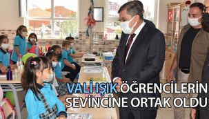 Vali Işık öğrencilerin sevincine ortak oldu