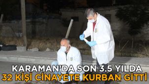 Karaman'da son 3.5 yılda 32 kişi cinayete kurban gitti  