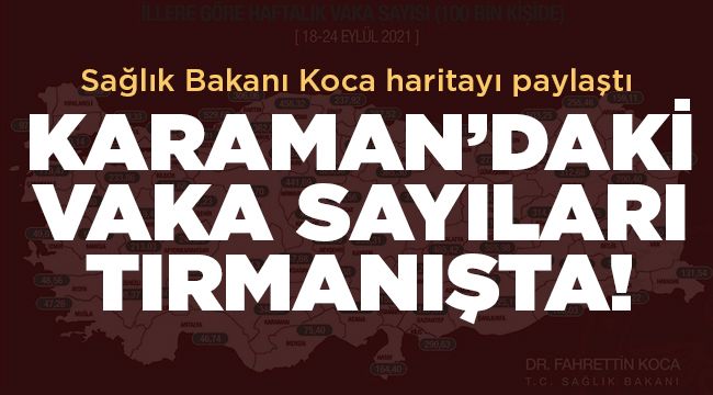 Karaman'daki vaka sayıları tırmanışta!