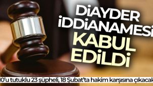 DİAYDER iddianamesi kabul edildi