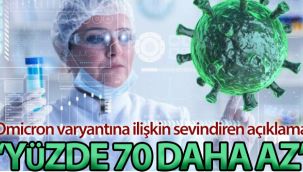 Omicron mutasyonuyla enfekte olanların hastanede tedavi görme riski yüzde 70 daha az