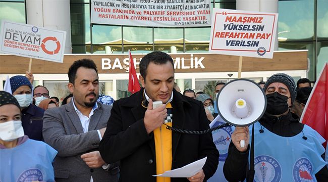 Sağlık çalışanları haklarını istedi!