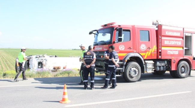 Karaman'da Devrilen LPG Yüklü Tankerin Sürücüsü Hayatını Kaybetti
