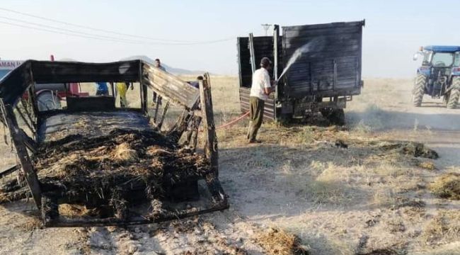 Sap Balyası Yüklü Römorklar Çıkan Yangında Kullanılamaz Hale Geldi