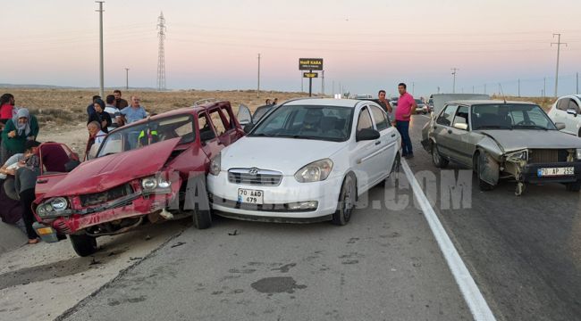Karaman'da Zincirleme Trafik Kazası: 4 Yaralı