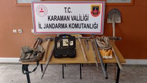 Karaman'da kaçak kazıya suçüst