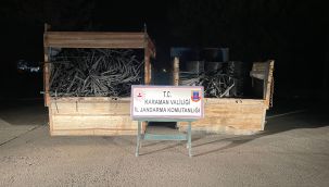 Karaman'da tarladan çalınan sulama hortumları depodan çıktı 