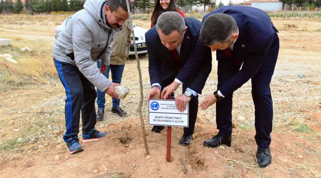  Karamanlı şehit öretmenler anısına fidan dikildi