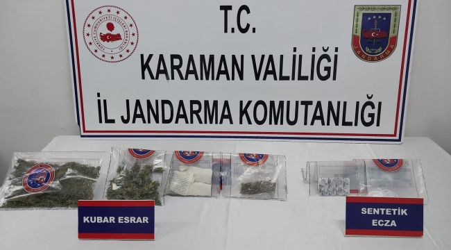 Karaman'da jandarmadan iki farklı adrese uyuşturucu operasyonu: 2 gözaltı