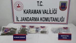 Karaman'da jandarmadan iki farklı adrese uyuşturucu operasyonu: 2 gözaltı