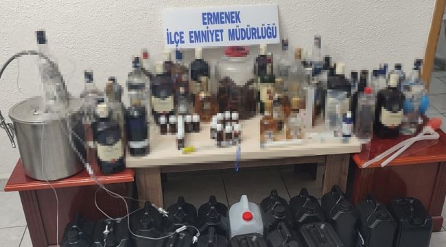  Karaman'da kaçak içki operasyonu