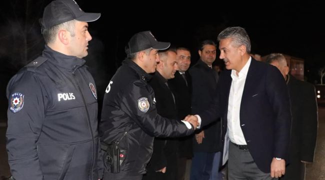 Karaman Valisi Akkoyun görev başındaki personelin yeni yılını kutladı