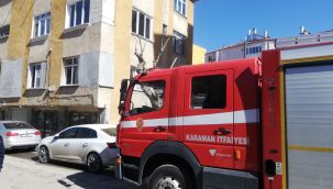 Karaman'da depremzedelerin kaldığı dairede çıkan yangın korkuttu 
