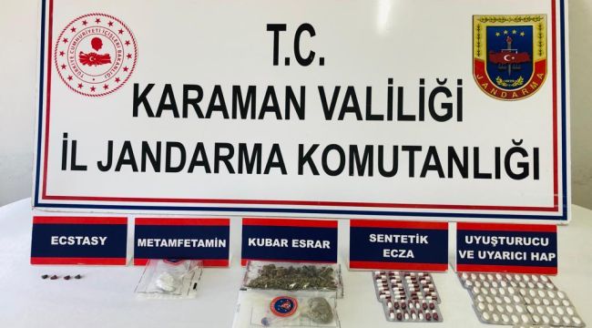 Karaman'da jandarma uyuşturucudan 3 kişiyi gözaltına aldı