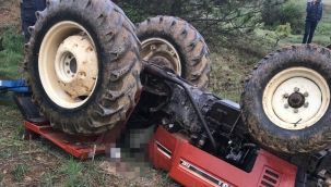 Karaman'da devrilen traktörün sürücüsü hayatını kaybetti 