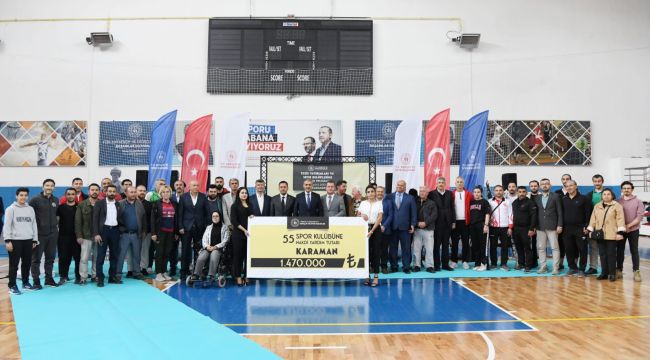 Karaman'da 55 spor kulübüne nakdi yardım 