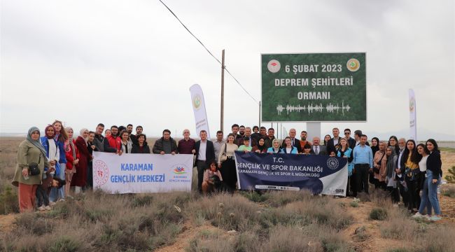Karaman'da depremde hayatını kaybedenlerin anısına fidan dikildi 