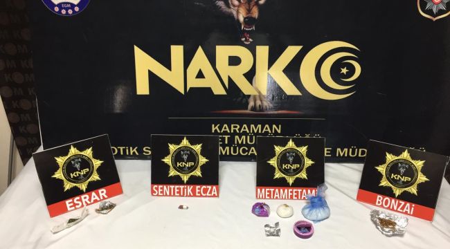 Karaman'da uyuşturucudan 2'si kadın 3 kişi tutuklandı 