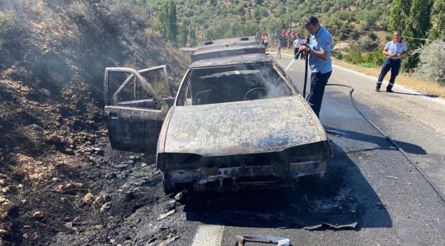 LPG'li otomobil, 10 dakikada bu hale geldi