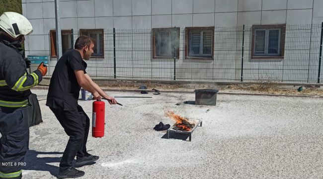 Ermenek Devlet Hastanesi'nde yangın tatbikatı 