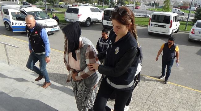 Uyuşturucudan tutuklanan kadın, "Bir şey geçti elinize iyi çekin" diye tepki gösterdi