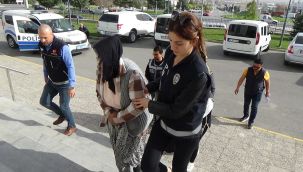 Uyuşturucudan tutuklanan kadın, "Bir şey geçti elinize iyi çekin" diye tepki gösterdi