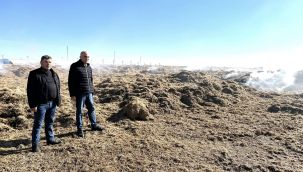 Mehmet Bayram, yangında zarar gören üreticiye geçmiş olsun ziyaretinde bulundu