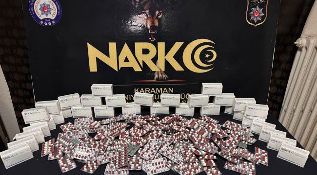 Karaman'da bin 946 adet sentetik ecza maddesi ele geçirildi 