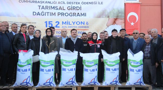 Karaman'da afetten zarar gören 557 üreticiye gübre ve yem desteği