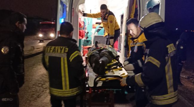 Karaman'da takla atan otomobilin sürücüsü yaralandı 