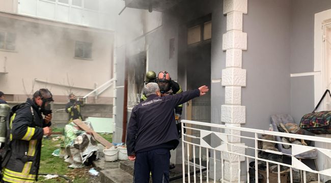 Karaman'da ev yangını korkuttu 