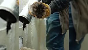 Karaman'da lağım borusuna giren kedi, 3 gün sonra kurtarıldı 