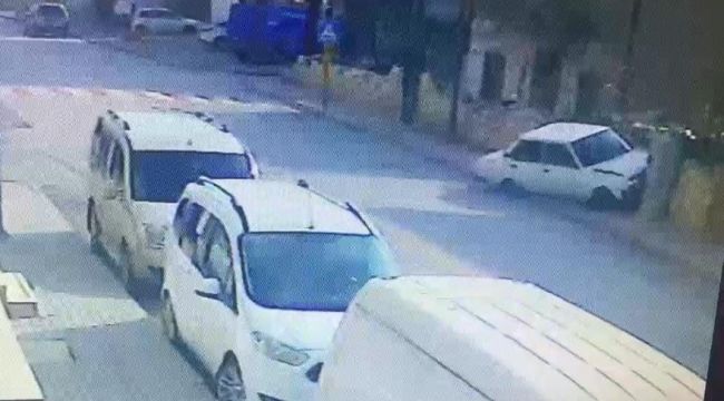 Karaman'da otomobilin duvara çarpma anı kamerada 