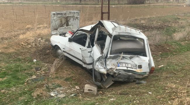 Tır'ın arkadan çarptığı otomobil bu hale geldi: 1 yaralı  