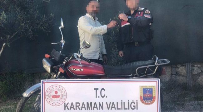 10 yıldır aranan motosiklet jandarmanın denetiminde bulundu 