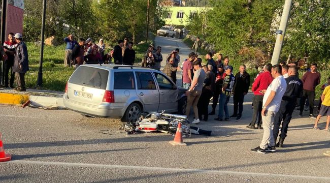 Karaman'da motosiklet ile otomobil çarpıştı: 2 yaralı 