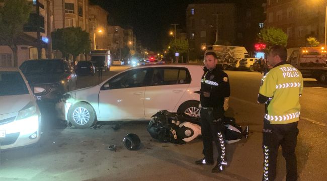 Karaman'da otomobille çarpışan motosiklet sürücüsü yaralandı 