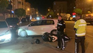 Karaman'da otomobille çarpışan motosiklet sürücüsü yaralandı 