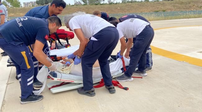 Ambulans helikopter kalp hastası için havalandı