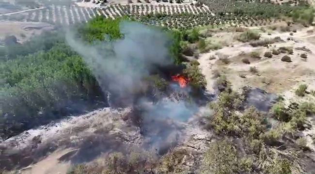 Karaman'da çıkan yangın ormanlık alana sıçramadan 7 saatte söndürüldü