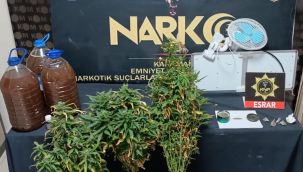 Karaman'da bir kişi kenevir yetiştirmek için evinin balkonuna gizli sera kurdu 