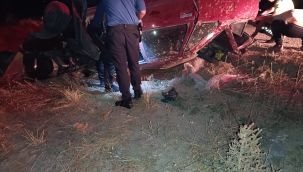 Karaman'da takla atan otomobilin sürücüsü yaralandı