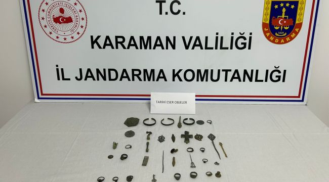 Motosiklette tarihi eser ele geçirildi 